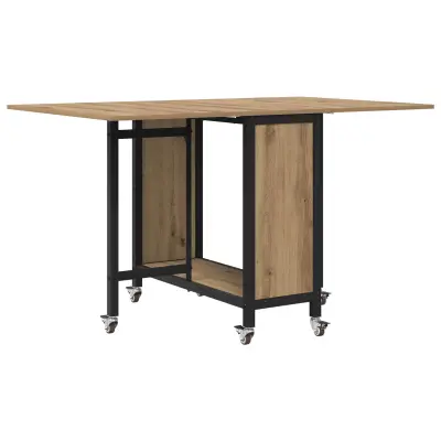 vidaXL Zložljiva jedilna miza z kolesi 130 x 80 x 76,5 cm jeklena PB