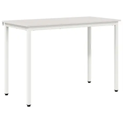 vidaXL Jedilna miza Bela 110 x 55 x 75 cm Masivno borovo les