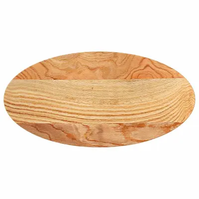 vidaXL Mizna plošča svetlo rjava 80x40x2 cm trdna hrastovina ovalna