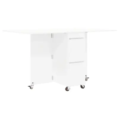 vidaXL Jedilna miza 2 pcs 140 x 80 x 77 cm Inženirski les Bela