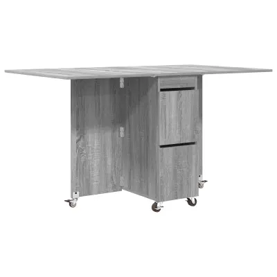vidaXL Jedilna miza 2 pcs 140 x 80 x 77 cm Inženirski les Siva Sonoma