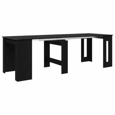 vidaXL Jedilna miza 240 x 85 x 75 cm Inženirski les Črni hrast