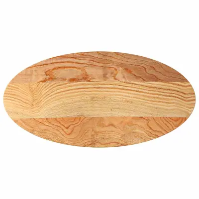 vidaXL Mizna plošča svetlo rjava 100x50x2 cm trdna hrastovina ovalna