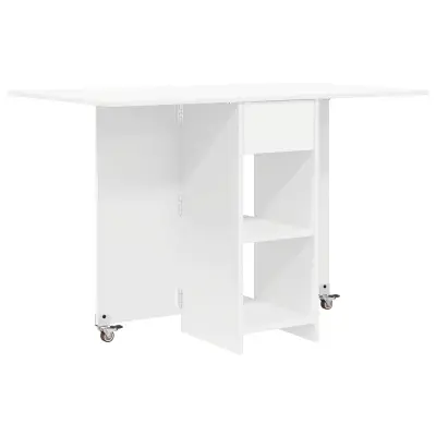 vidaXL Jedilna miza 115 x 70 x 75 cm Inženirski les Bela Pravokotna