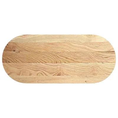 vidaXL Mizna plošča 140x60x4 cm trdna hrastovina ovalna