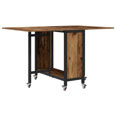 vidaXL Zložljiva jedilna miza z kolesi 130 x 80 x 76,5 cm jeklena PB