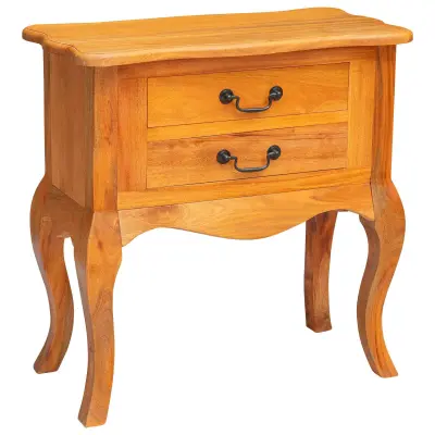 vidaXL Stranska miza Naravna 60,5 x 30 x 61 cm Masivni mahagonijev les