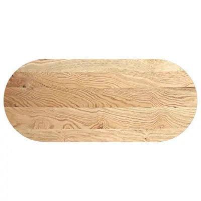 vidaXL Mizna plošča 140x60x2 cm trdna hrastovina ovalna