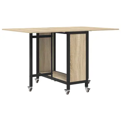 vidaXL Zložljiva jedilna miza z kolesi 130 x 80 x 76,5 cm jeklena PB