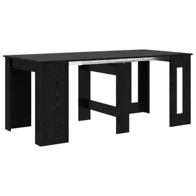 vidaXL Jedilna miza 180 x 85 x 75 cm Inženirski les Črni hrast
