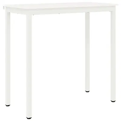 vidaXL Barska miza Bela 110 x 55 x 105 cm Masivno borovo les