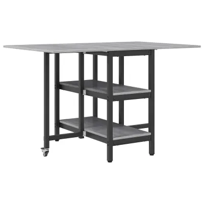 vidaXL Jedilna miza 122 x 80 x 76,5 cm Inženirski les Siva Sonoma