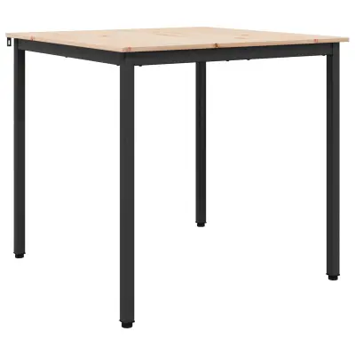 vidaXL Jedilna miza Naravna 80 x 80 x 75 cm Masivno borovo les
