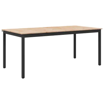 vidaXL Jedilna miza Naravna 180 x 90 x 75 cm Masivno borovo les