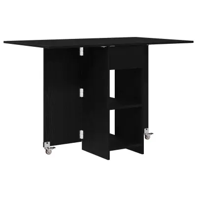 vidaXL Jedilna miza 115 x 70 x 75 cm Inženirski les Črni hrast