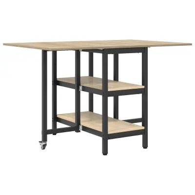 vidaXL Jedilna miza 122 x 80 x 76,5 cm Inženirski les Sonoma hrast