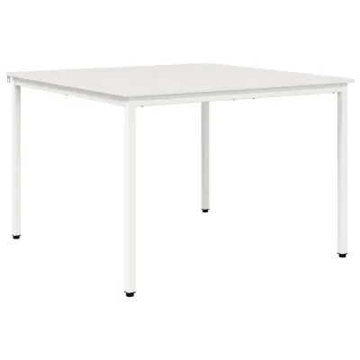 vidaXL Jedilna miza Bela 110 x 110 x 75 cm Masivno borovo les