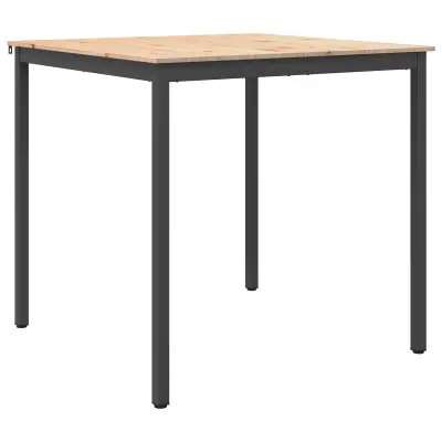 vidaXL Barska miza Naravna 110 x 110 x 105 cm Masivno borovo les