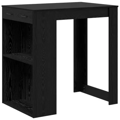 vidaXL Barska miza Črna Orehovina 102 x 70 x 103,5 cm Konstruiran les