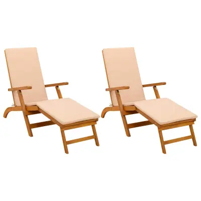 vidaXL Zložljiv in nagibni ležalnik 2 pcs 55 x 146 x 91 cm