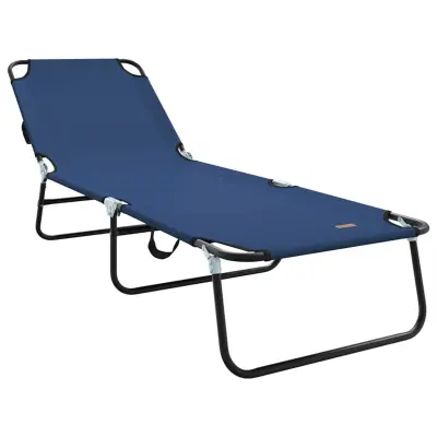 vidaXL Zložljiv ležalnik Modra 188 x 57 x 86,5 cm Poliester
