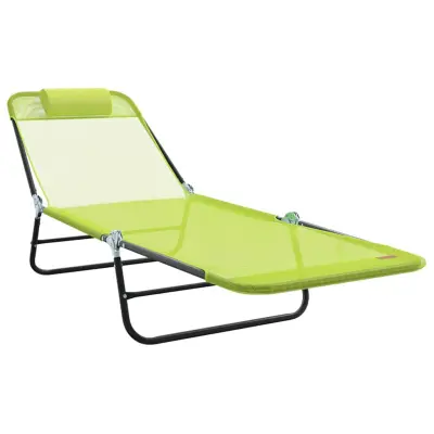 vidaXL Zložljiv ležalnik Zelena 182 x 55 x 85,5 cm Tekstil