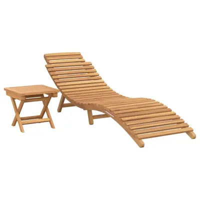 vidaXL Ležalnik 2 pcs Rjava 198 x 55 x 58,5 cm Trden tikov les