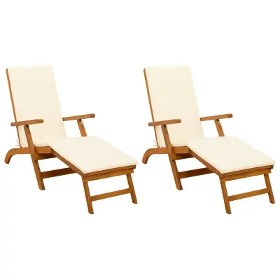 vidaXL Zložljiv in nagibni ležalnik 2 pcs 55 x 146 x 91 cm
