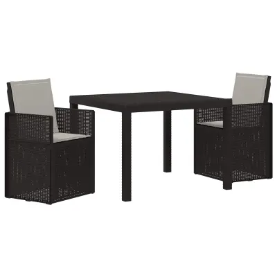 vidaXL Komplet za jedilnico v vrtu 3 pcs Antracit in svetlo siva PP
