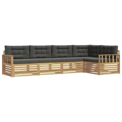 vidaXL Zunanja garnitura za sedenje 6 pcs Bela in antracit Poliester