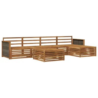 vidaXL Zunanja garnitura za sedenje 6 pcs Naravna Masiven les akacije