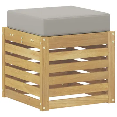 vidaXL Zunanji stolček klop Bela 43 x 43 x 45 cm Masiven les akacije