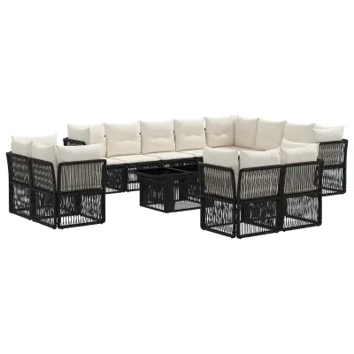 vidaXL Vrtna sedežna garnitura 13 pcs poli ratan