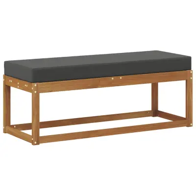 vidaXL Zunanja klop z blazino Naravna in antracitna 115 x 43 x 45 cm