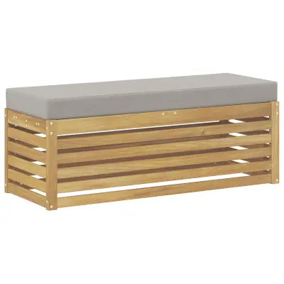 vidaXL Zunanji stolček klop Bela 115 x 43 x 45 cm Masiven les akacije