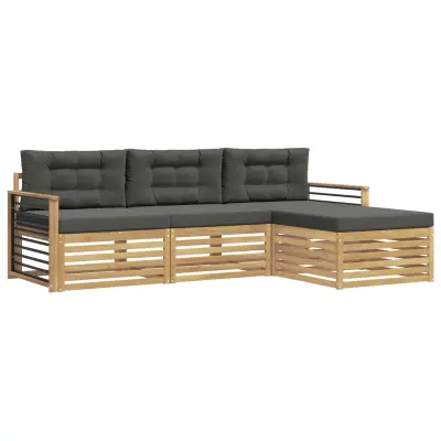 vidaXL Zunanja garnitura za sedenje 4 pcs Bela in antracit Poliester