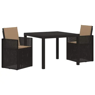 vidaXL Komplet za jedilnico v vrtu 3 pcs Antracit in taupe PP