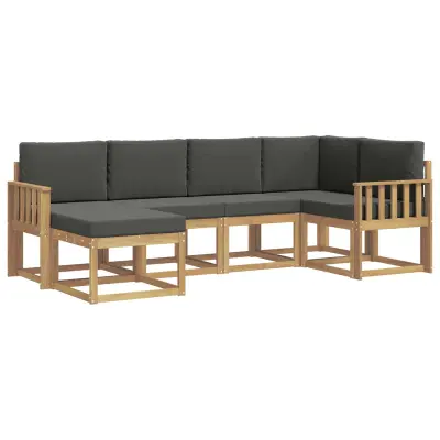 vidaXL Zunanja garnitura za sedenje 6 pcs Bela in antracit Poliester
