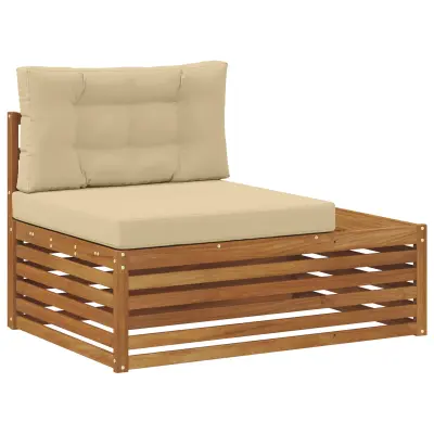 vidaXL Zunanji konec kavča 3 Kos Naravna in bež 115 x 83 x 73 cm