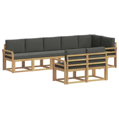 vidaXL Zunanja garnitura za sedenje 8 pcs Bela in antracit Poliester