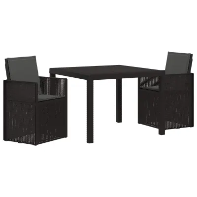 vidaXL Komplet za jedilnico v vrtu z blazino 3 pcs Antracit PP