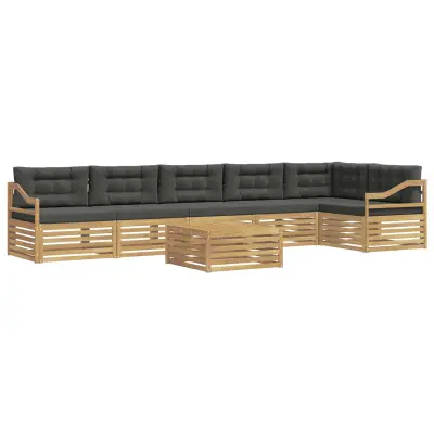 vidaXL Zunanja garnitura za sedenje 7 pcs Bela in antracit Poliester