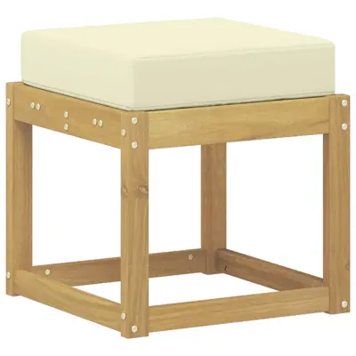 vidaXL Zunanji stolček klop Bela 43 x 43 x 45 cm Masiven les akacije