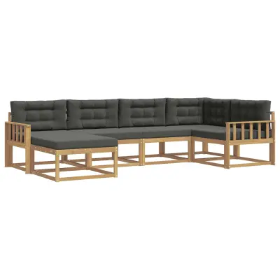 vidaXL Zunanja garnitura za sedenje 5 pcs Bela in antracit Poliester