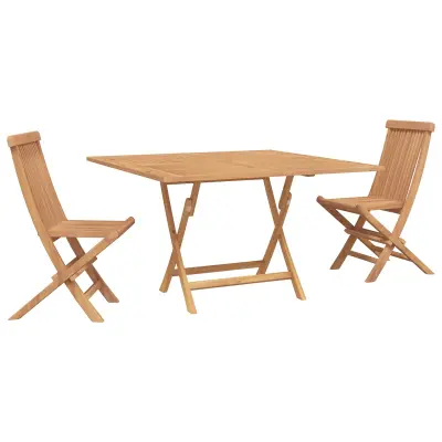 vidaXL Vrtnik Bistro Set 3 pcs Rjava Masivno teakovo les