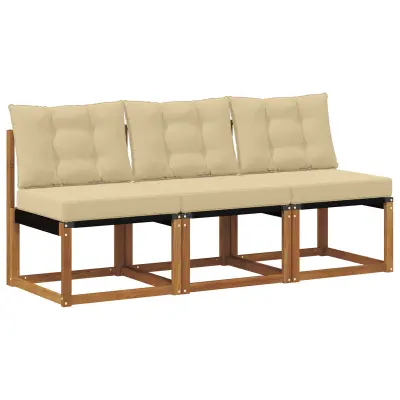 vidaXL 3 Kos Zunanja srednja sofa