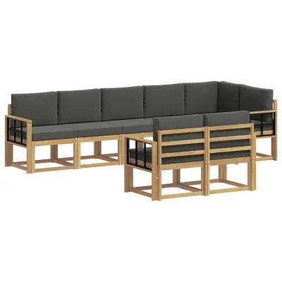 vidaXL Zunanja garnitura za sedenje 8 pcs Bela in antracit Poliester