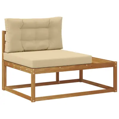 vidaXL Zunanji konec kavča z blazino Naravna 115 x 83 x 73 cm