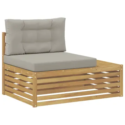 vidaXL Zunanji končni kavč Bela 115 x 83 x 73 cm Masiven les akacije