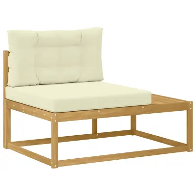 vidaXL Zunanji končni kavč z blazino Bela 115 x 83 x 73 cm Poliester